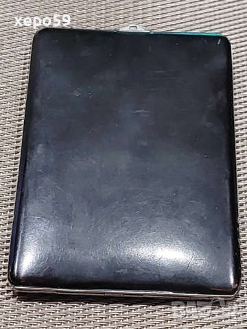 Френска сребърна кутия(табакера) за цигари-арт деко с емайл/техника лак и яйчена черупка/, снимка 8 - Антикварни и старинни предмети - 52579098