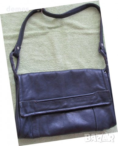  Дамска чанта в черно от естествена кожа, нова, снимка 2 - Чанти - 32503839