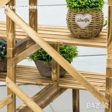 Стълба за растения Outsunny, стълба за цветя, снимка 8 - Градински мебели, декорация  - 52184423