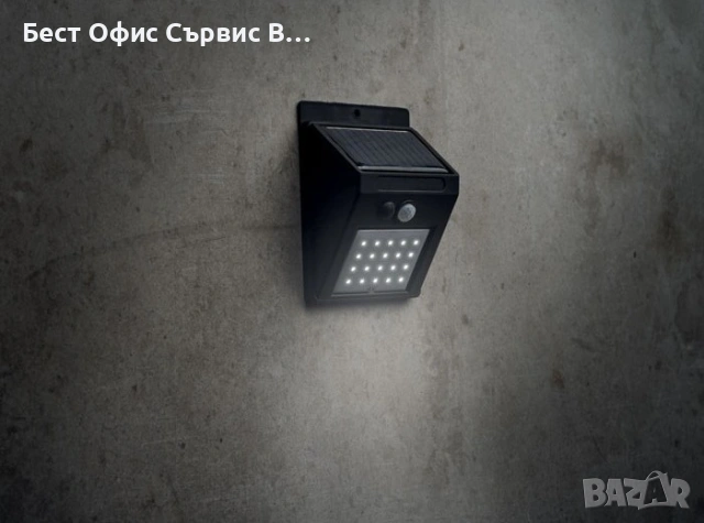лампа соларна LED черна със сензор за движение, за закачане на стена, снимка 6 - Соларни лампи - 53141344