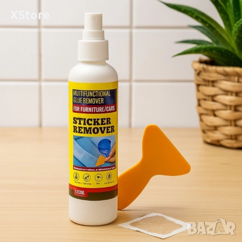 Премахващ спрей за стикери и лепила с инструмент за стъргане – 120мл, снимка 4 - Аксесоари и консумативи - 52483426