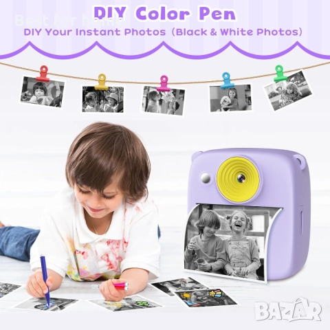 Детски фотоапарат с принтер за моментални снимки Gofunly , снимка 6 - Други - 51578374