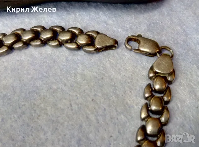 Стара СРЕБЪРНА ГРИВНА СРЕБРО ВИСОКА ПРОБА ЗДРАВА РЯДКА РЕТРО ПЛЕТКА РЪЧНА МАЙСТОРСКА ИЗРАБОТКА 20285, снимка 9 - Антикварни и старинни предмети - 49273238