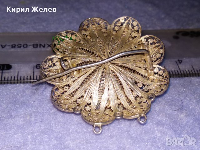 РАЗКОШНА СТАРИННА СРЕБЪРНА ФИЛИГРАННА ФЛОРАЛНА БРОШКА ФИНА МАЙСТОРСКА РЪЧНА ИЗРАБОТКА УНИКАТ 35809, снимка 14 - Антикварни и старинни предмети - 39507059