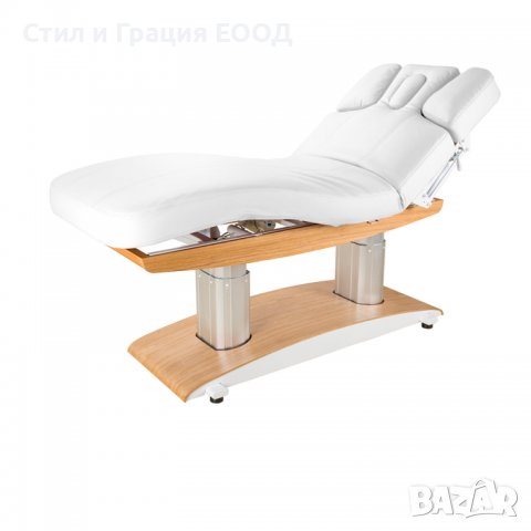 Спа кушетка Troch (4 мотора) 198 x 76 x 67/94 см - натурална/венге с отопление, снимка 1