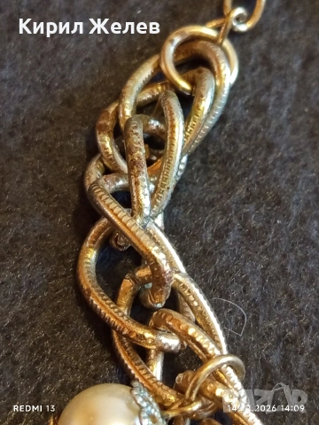 Ефектна гривна инкрустирана с блестящи кристали флорален мотив 12639, снимка 6 - Гривни - 53475399