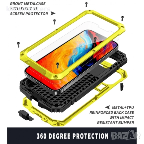 Apple iPhone 14 R-JUST Удароустойчив/Водоустойчив Калъф и Протектор, снимка 7 - Калъфи, кейсове - 52704443