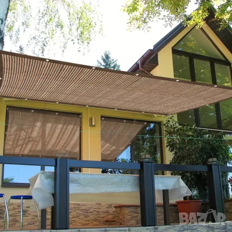 Слънцезащитна кафява тента - сенник за плътна сянка в различни размери, снимка 6 - Градински мебели, декорация  - 50621328