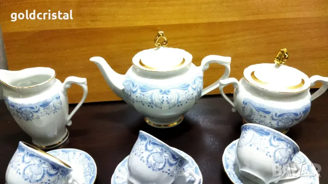 Стар български порцелан Изида чаши за кафе чайник заханица латиера , снимка 2 - Антикварни и старинни предмети - 48841285