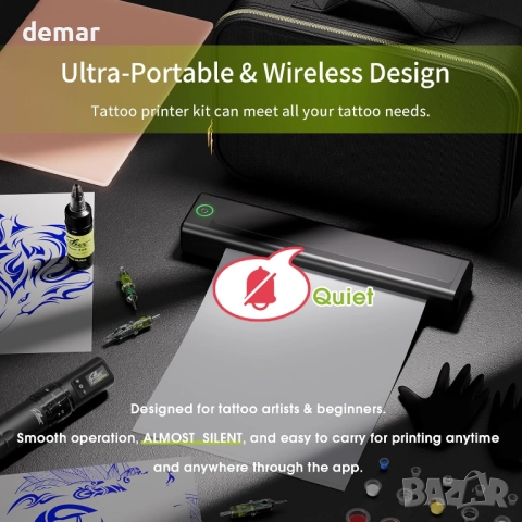 Комплект за татуировки - Машина за шаблонно печатане 6 хода 2,5-4,8 мм, снимка 5 - Други - 52963059