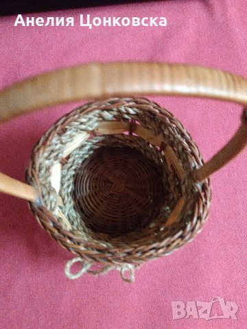 Стара плетена декоративна кошничка, снимка 6 - Антикварни и старинни предмети - 28622525