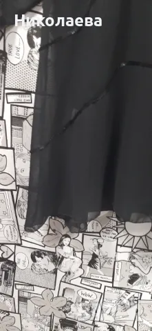 Елегатна Макси туника от ефирен шифон и пайети в черно! Размери: 62 и 64!, снимка 7 - Туники - 48114537