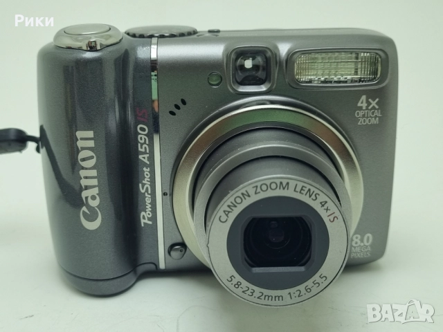 Canon PowerShot A590 IS 8.0MP Silver Compact Digital Camera 4x Zoom, снимка 2 - Фотоапарати - 52941540
