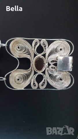 сребърна гривна Филигран с кехлибари, снимка 5 - Антикварни и старинни предмети - 37791490