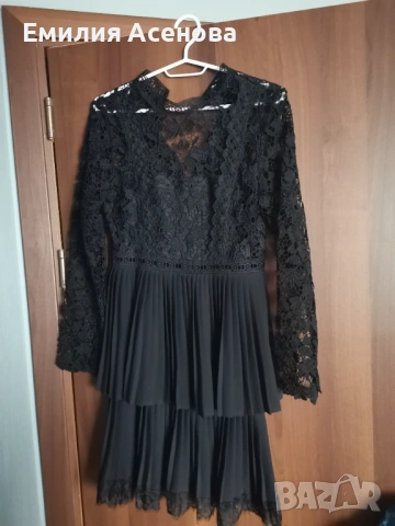 Елегантна черна рокля ZARA S размер 