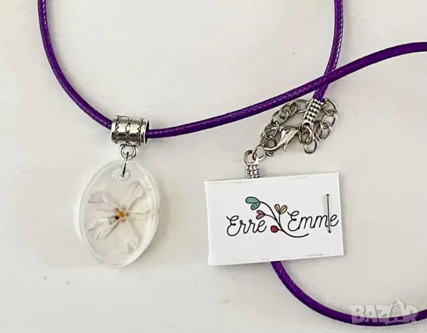 Ръчно изработени колиета от бижутерийна смола, естествени цветя и материали, снимка 10 - Колиета, медальони, синджири - 46691466