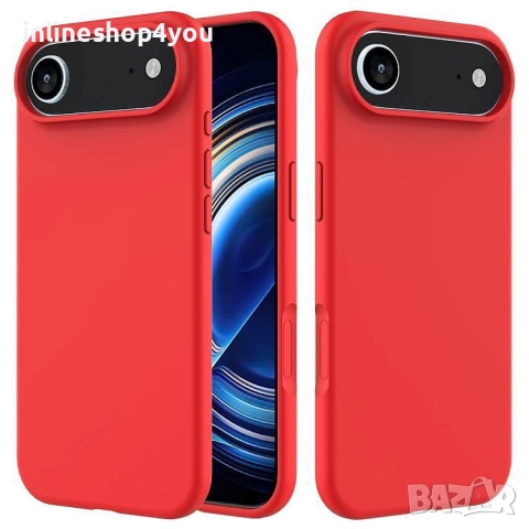 Матов Силиконов Кейс за Apple iPhone 17 Air - Червен и Розов