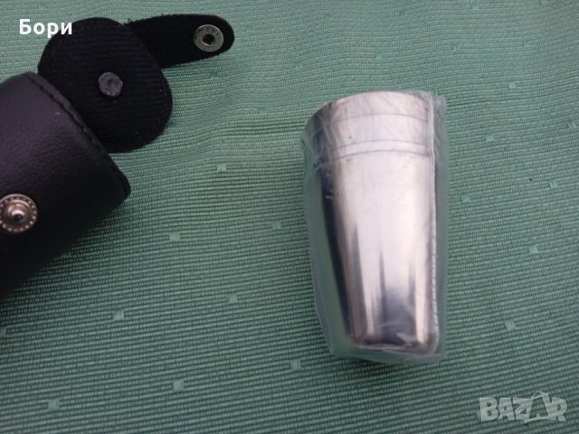 Чаши неръждавейка в кожен калъф 4 броя, снимка 2 - Чаши - 35384233