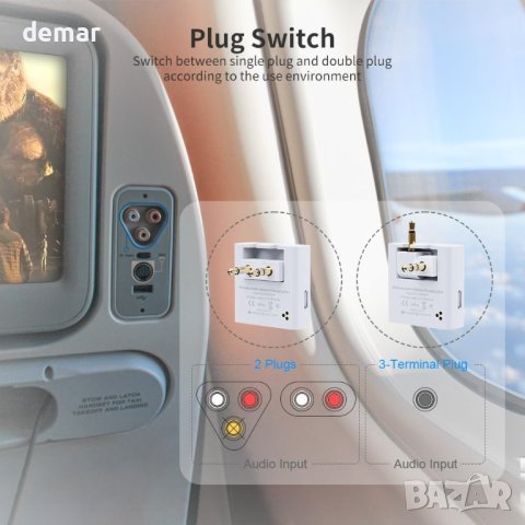 1Mii B05 Bluetooth 5.3 адаптер за слушалки с преносим калъф, бял, снимка 4 - Друга електроника - 43727117