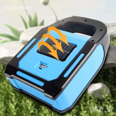 Соларна работна лампа лед крушка фенер прожектор, снимка 2 - Къмпинг осветление - 48600379