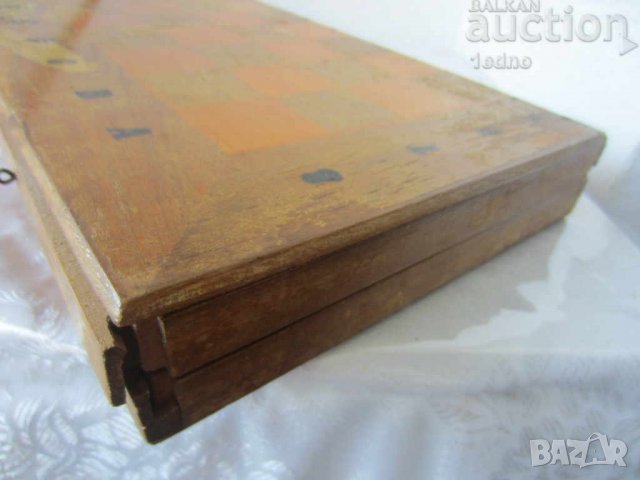 Стара дървена кутия за шах и табла 47 см, за игра, снимка 5 - Други ценни предмети - 28881502