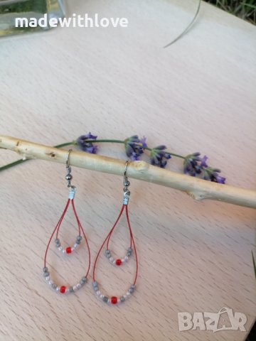 Ръчно изработен комплект колие и обеци, снимка 5 - Бижутерийни комплекти - 43246192