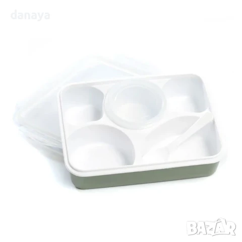 6052 Кутия за храна с отделения лъжичка и купичка за сос, снимка 4 - Кутии за храна - 51273264