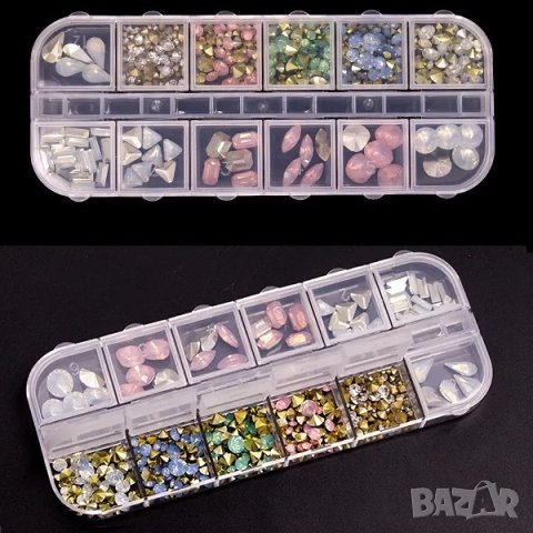 Палитра цветни камъни за декорация на маникюр № Т06