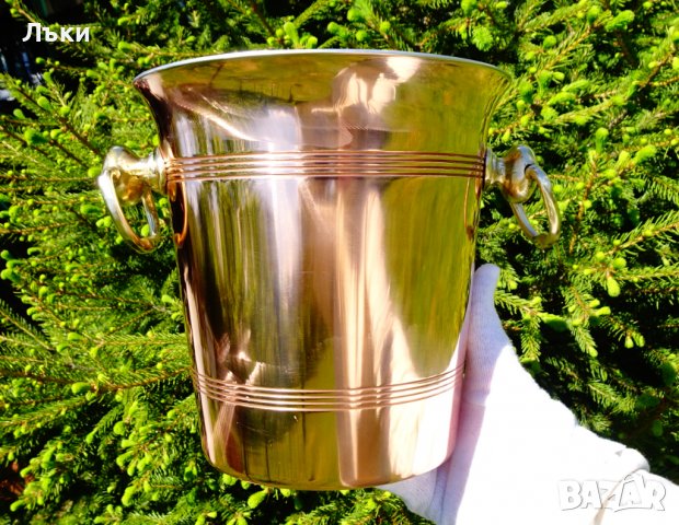 Френска медна шампаниера 1 кг.,5 литра. , снимка 7 - Антикварни и старинни предмети - 36774028