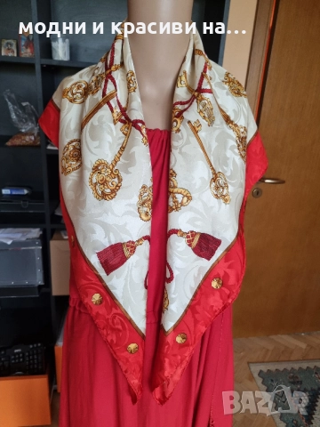 Голям копринен шал, снимка 7 - Шалове - 52184527