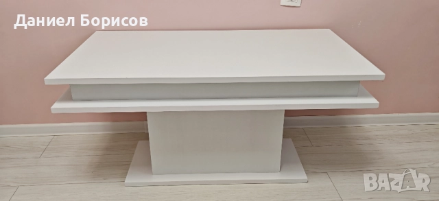 Модерна бяла холна маса с LED осветление