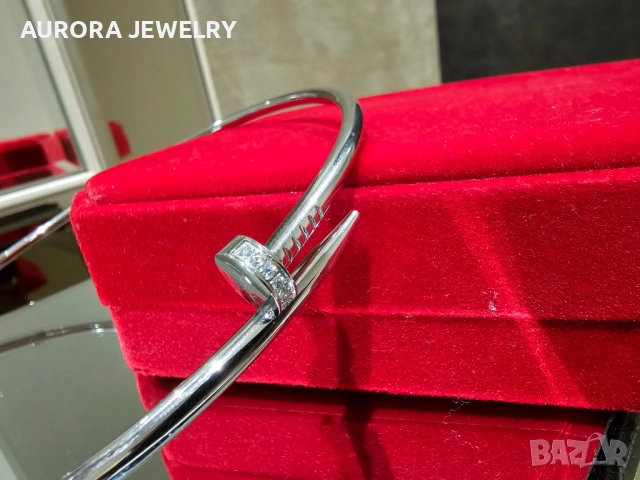 CARTIER Nail Juste un Clou Classic Silver Diamonds Колие Пирон, снимка 4 - Колиета, медальони, синджири - 52833113