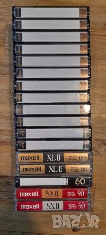 Лот от 17бр хромни касети Maxell SXII 60 SXII 90 XLII60 XLII90  XLII100 с чисти обложки с етикети