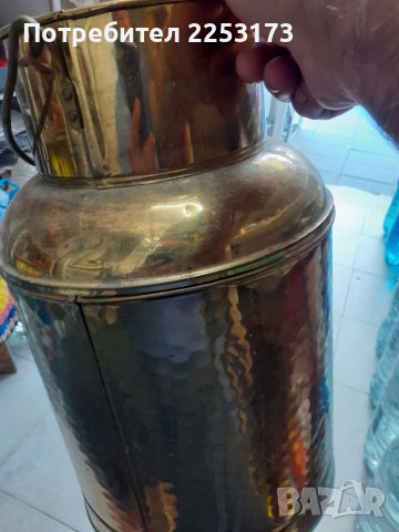 Стар месингов гюм с дръжка, снимка 2 - Декорация за дома - 35654804