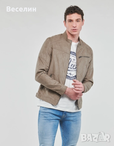 Яке - JJEROCKY JACKET - Faux leather jacket - beige, снимка 2 - Якета - 52938273