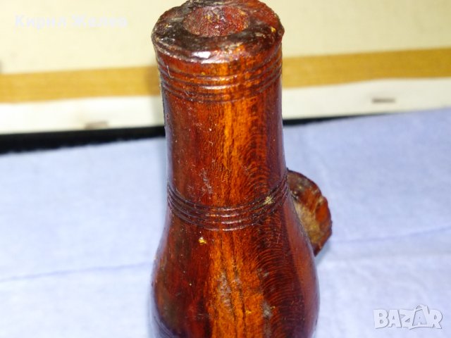 Стара РЪЧНО ИЗРАБОТЕНА от ДЪРВО ГАЗЕНА ЛАМПА За РЕТРО ИНТЕРИОР в МЕХАНА БИТОВ КЪТ КОЛЕКЦИЯ 41416, снимка 6 - Декорация за дома - 43590960