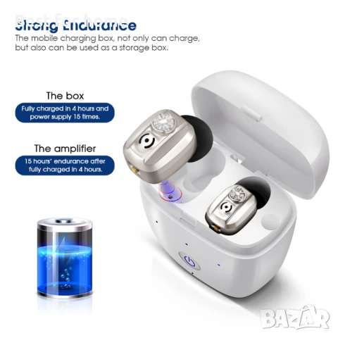 Акумулаторни слухови апарати Britzgo с усилвател и намаляване на шума, снимка 3 - Други - 51147733