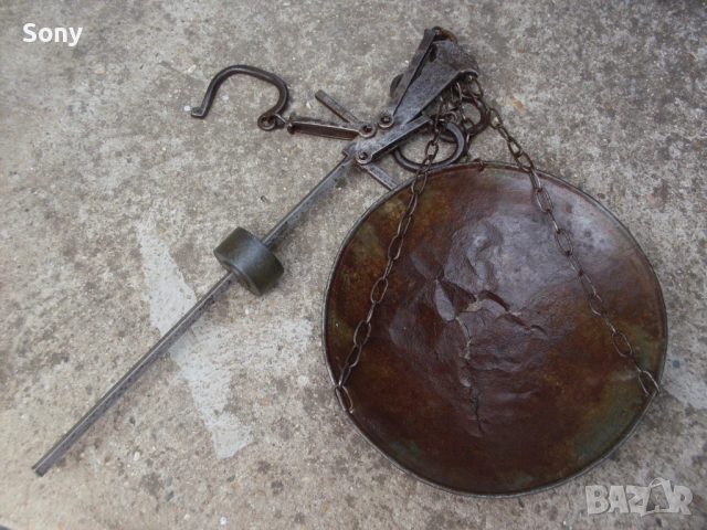 Стар кантар- паланца с топуз и ченгели., снимка 8 - Антикварни и старинни предмети - 52511599