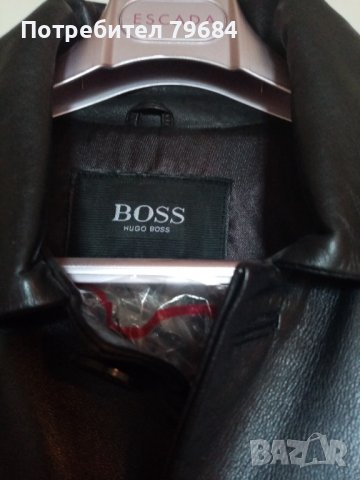 Оригинално кожено мъжко манто HUGO BOSS, снимка 4 - Сака - 39364016