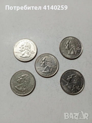 САЩ МОНЕТИ ЛОТ 1/4 КУОРТЪР ДОЛАР 2001 Г , снимка 2 - Нумизматика и бонистика - 53311721