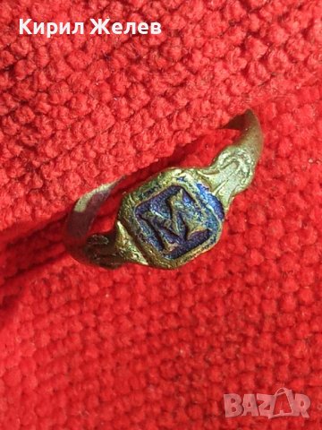 Старинен пръстен над стогодишен сачан с БУКВА М - Ръчна ИЗРАБОТКА 73821