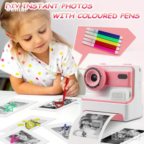 HOMELYLIFE Детска Камера с Мигновен Печат, снимка 6 - Други - 49845619