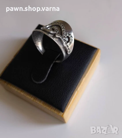 Сребърен пръстен с цирконий – 925 проба, снимка 4 - Пръстени - 50990922