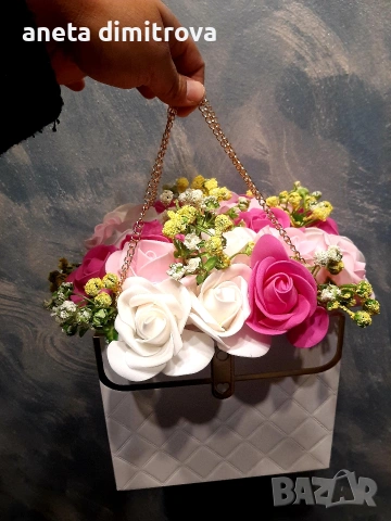 Ръчно изработени букети , снимка 18 - Изкуствени цветя - 53144666