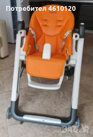 Италианско детско столче за хранене Peg Perego Siesta с чисто нова кожена тапицерия, снимка 2 - Други - 52065878