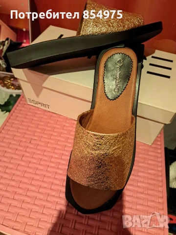 Дамски чехли от естествена кожа , снимка 3 - Чехли - 50537447