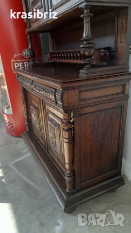 Ловен Шкаф с Дърворезба внос от Германия , снимка 3 - Скринове - 37172093