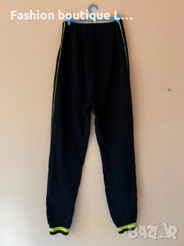 Черен спортен анцунг с паднало дъно тип потур с неонова лента отстрани и на глезените и джоб отпред , снимка 6 - Спортни екипи - 52167290