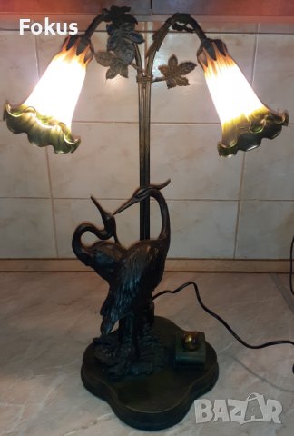 Уникално красива голяма арт лампа фигурална метал алабастър , снимка 7 - Антикварни и старинни предмети - 38551213