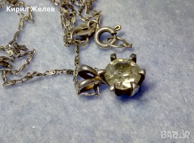 СРЕБЪРЕН МЕДАЛЬОН СРЕБРО 925 с ПРЕКРАСЕН НАТУРАЛЕН ЦИРКОН и СРЕБЪРНА ВЕРИЖКА 925 МЕЧА СТЪПКА 38673, снимка 8 - Колиета, медальони, синджири - 50416902